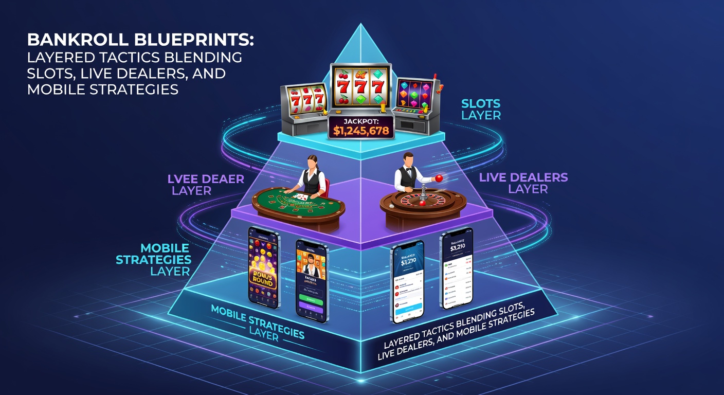 Live dealer blackjack table on a split-screen with slot machines and mobile betting interface, illustrating tactical blending
