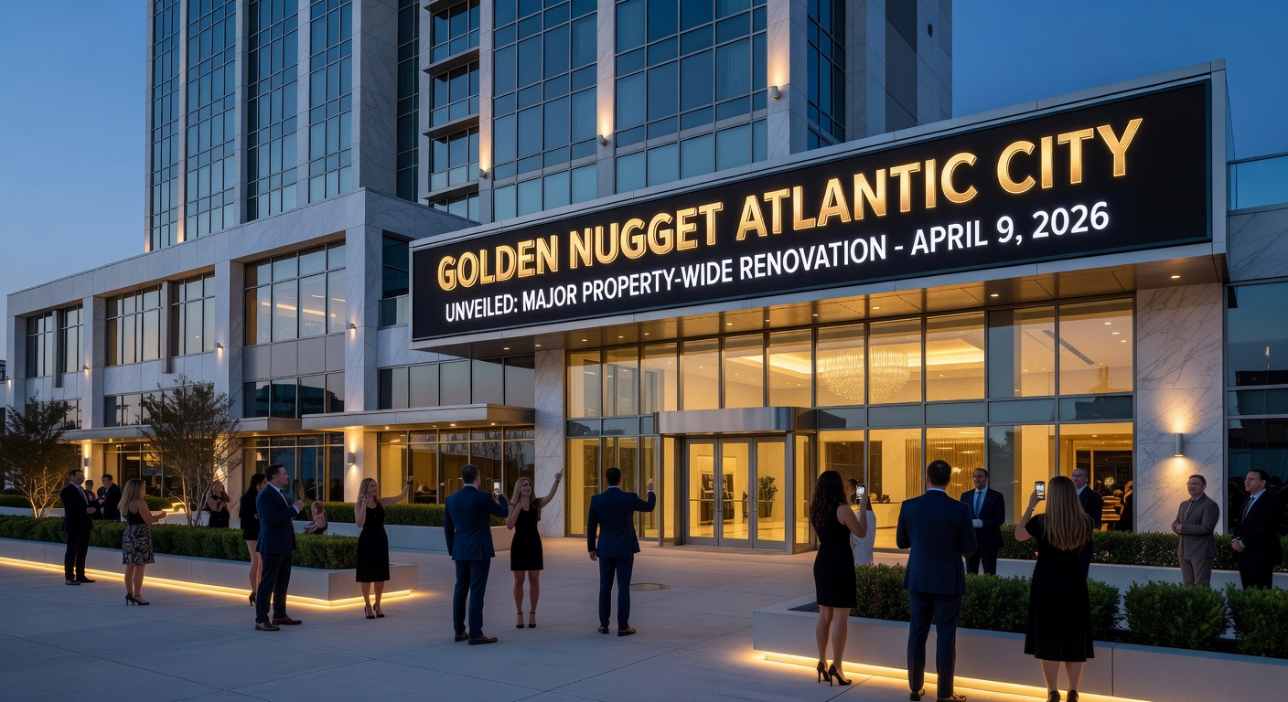 Interior of the Lightning Link Lounge at Golden Nugget Atlantic City filled with Aristocrat slot machines like Lightning Link and Dragon Link under dynamic lighting